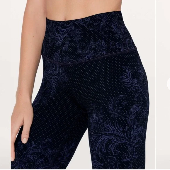 Lululemon Wunder Under High Rise Tight Nulux Foliage Moody Blues Black Size 12 - Picture 3 of 16